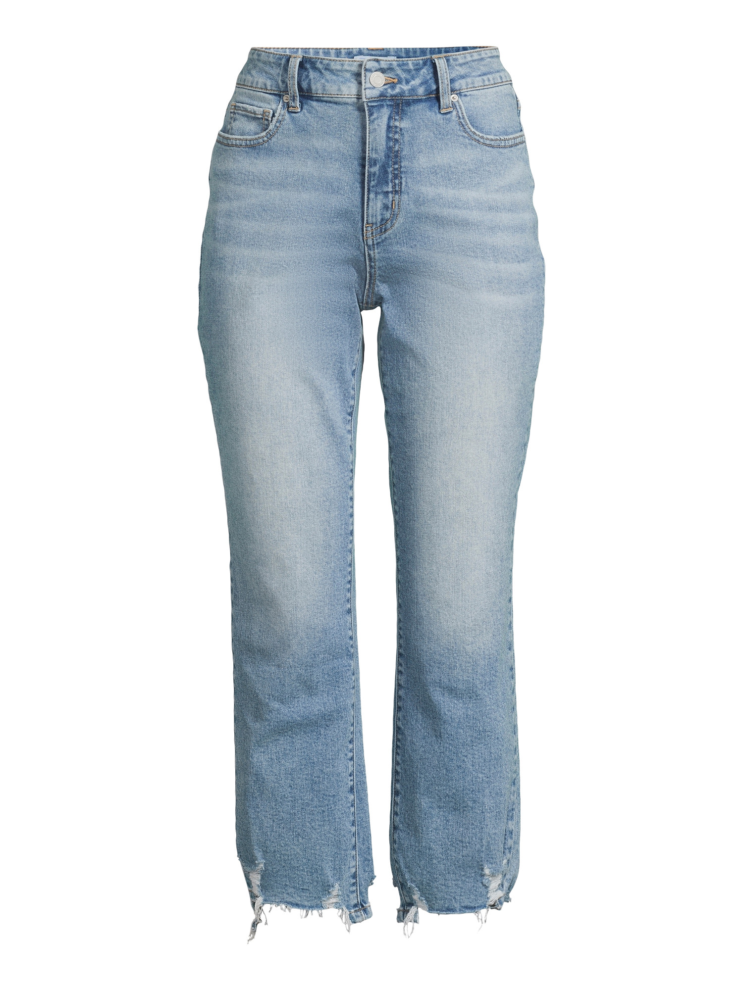 Time and Tru Women's High Rise Straight Jeans, 27.5” Inseam, Sizes 4-20 | Walmart (US)
