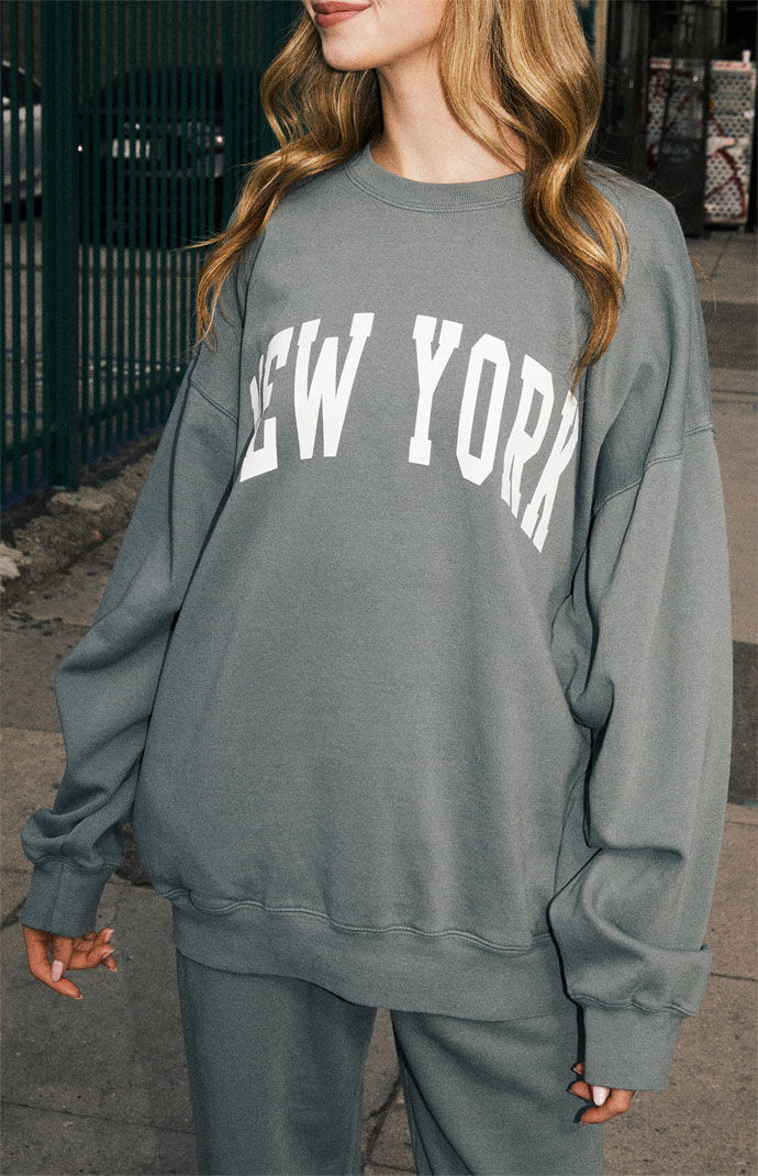 John Galt Women's New York Crew Neck Sweatshirt in Sage | PacSun