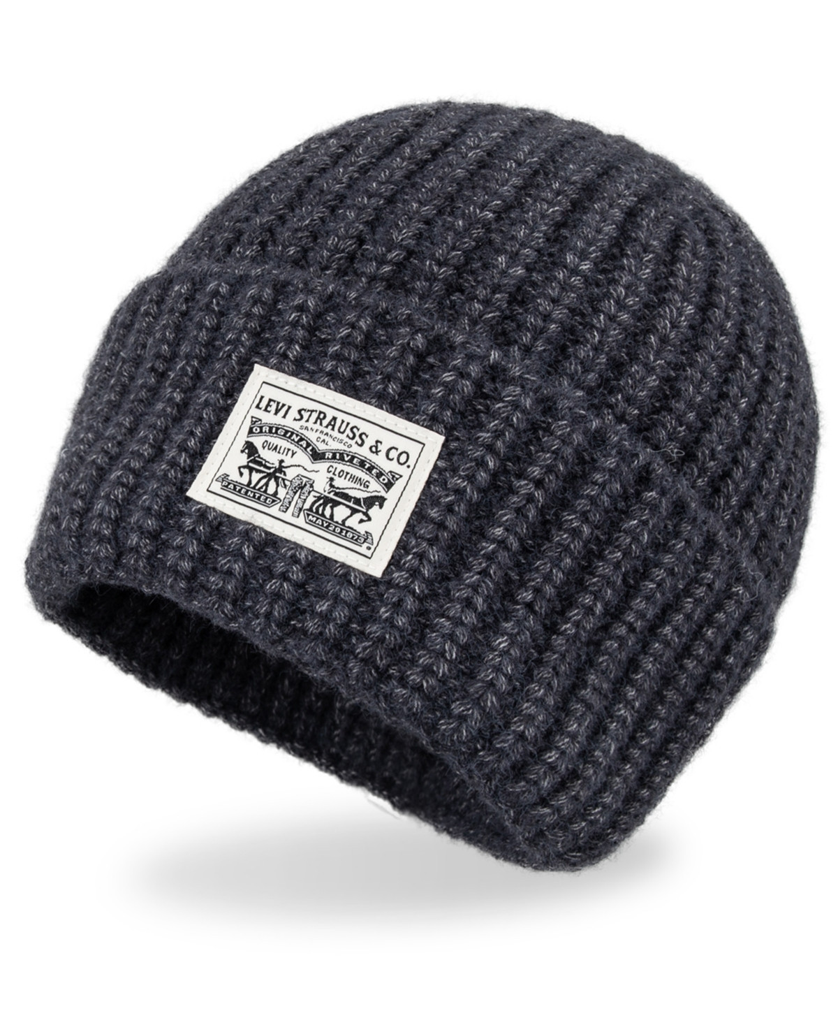 Levi's Men's Heathered Rib Knit Fashion Beanie - Black | Macy's