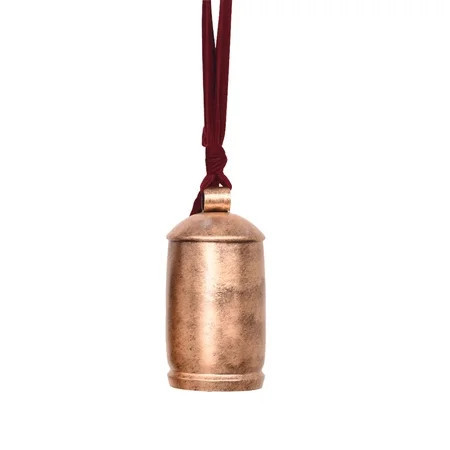 My Texas House Antique Gold Finish Metal Hanging Bell with Velvet Ribbon, 10 Inch | Walmart (US)