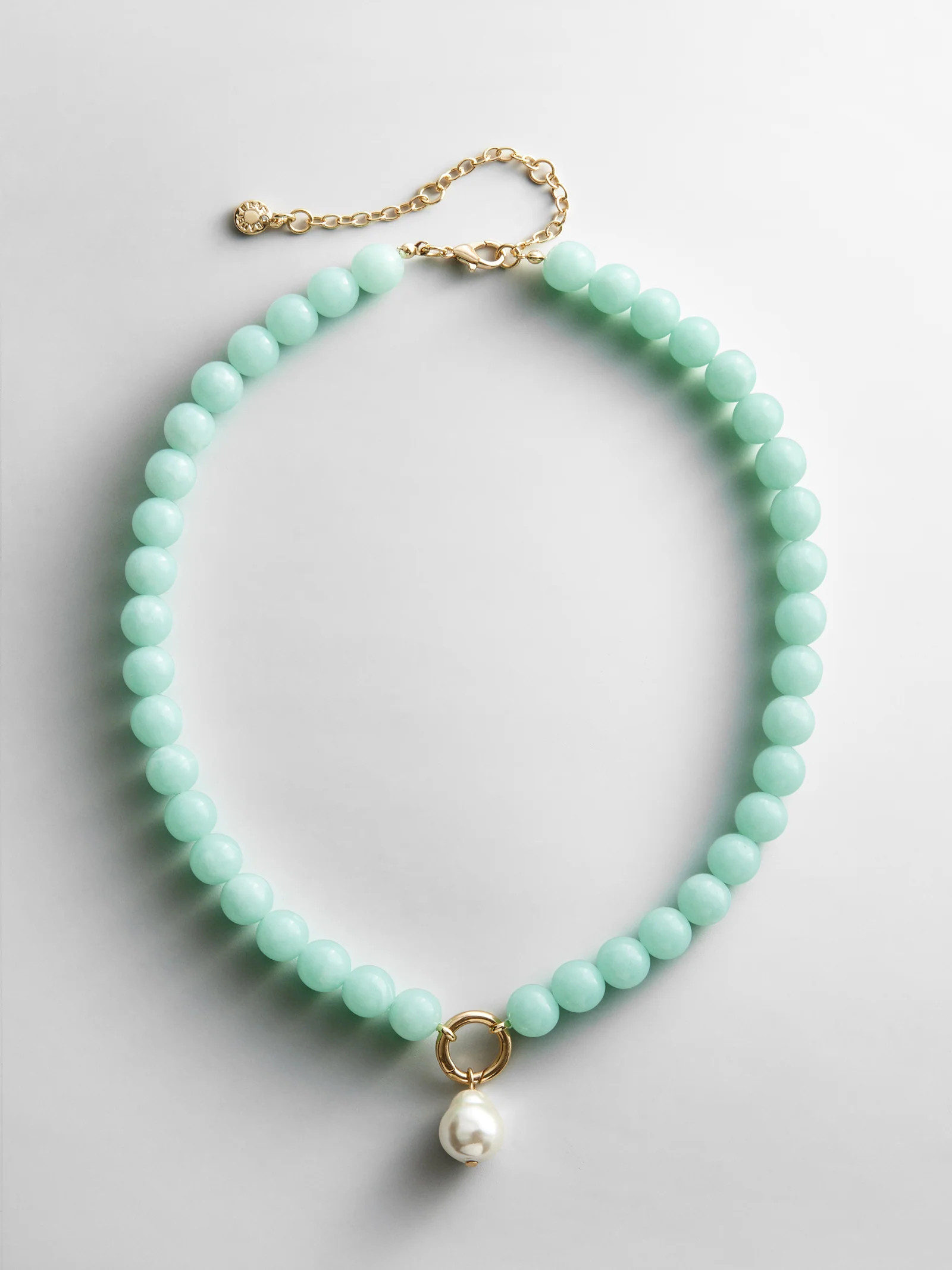 Janette Beaded Ring Necklace - Aqua | BaubleBar