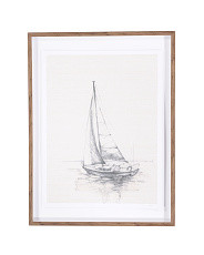 31x41 Sail Away Hand Embellished Matted Wall Art With Glass Covering | Coastal | Marshalls | Marshalls