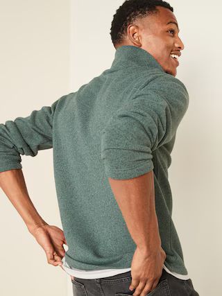 Sweater-Fleece Mock-Neck 1/4-Zip Sweatshirt for Men | Old Navy (US)