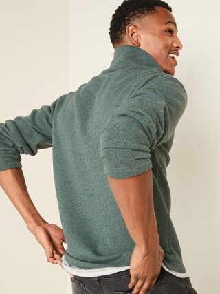 Sweater-Fleece Mock-Neck 1/4-Zip Sweatshirt for Men | Old Navy (US)