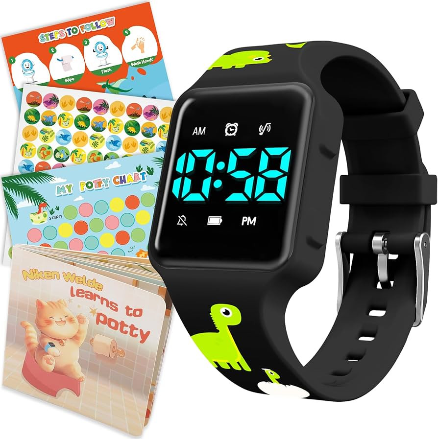 Toddler Potty Training Set – Potty Training Watch with Musical/Vibration Alerts, Fun Board Book... | Amazon (US)