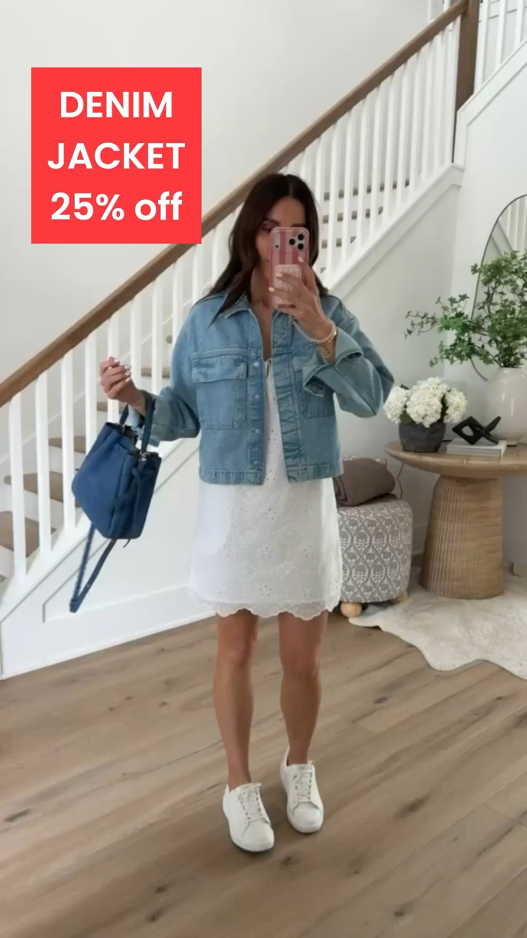 I'm wearing size XS on dress and S in jacket. Jacket 25% off.

white summer dress, denim jacket outfit, casual weekend outfit, summer travel look, brunch date outfit, eyelet mini dress, casual chic, weekend style, summer layering, everyday summer outfit

#LTKSaleAlert #LTKOver40 #LTKootd