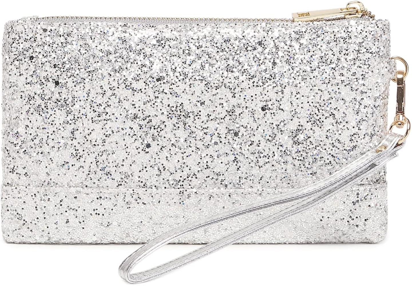 Lam Gallery Sparkling Sequin Evening Clutch Silver Bride Purse for Wedding Glitter Clutch Handbag... | Amazon (US)