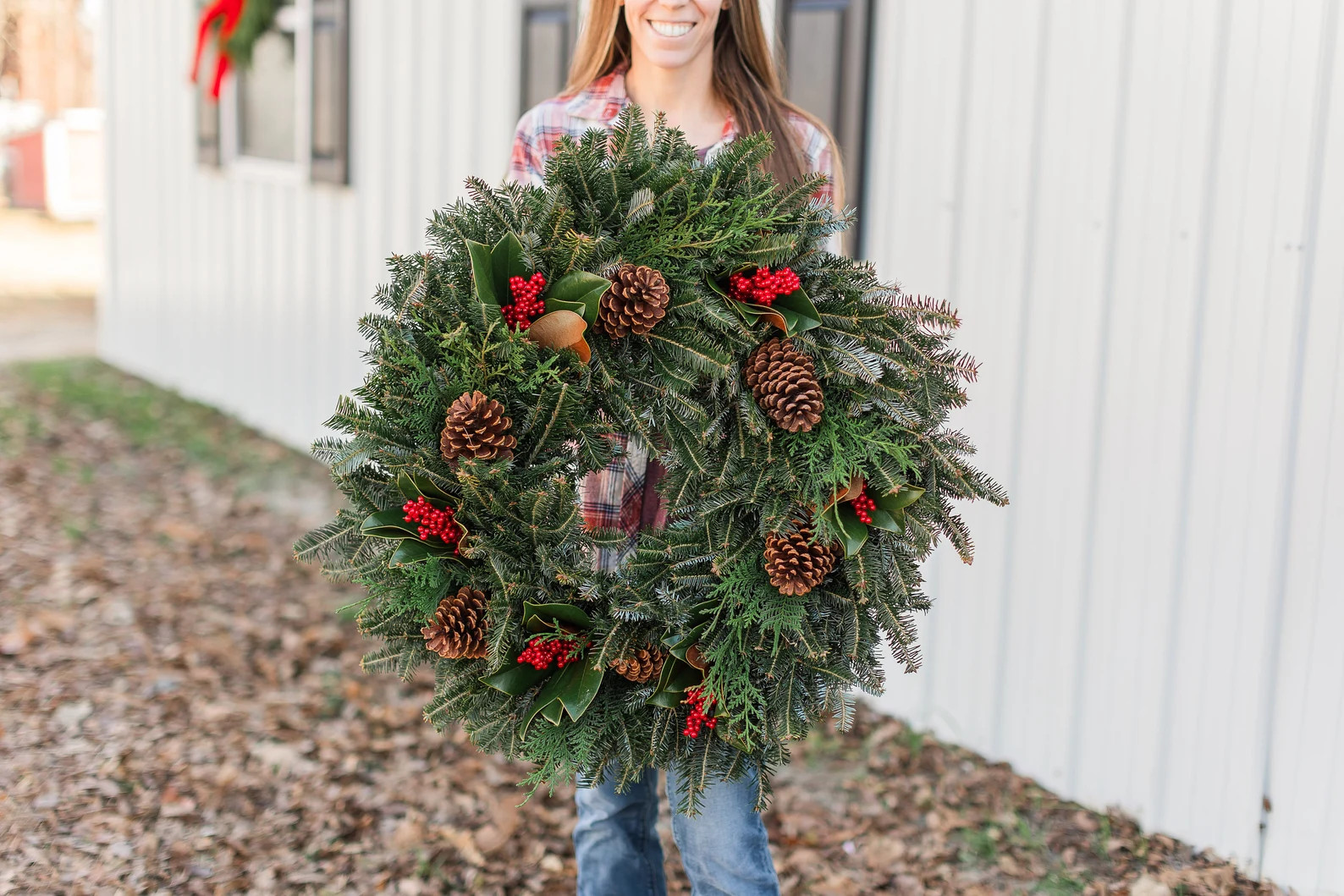 FRESH Fir, Magnolia, Berry Wreath - Christmas Wreath - All the Fixins | Etsy (US)