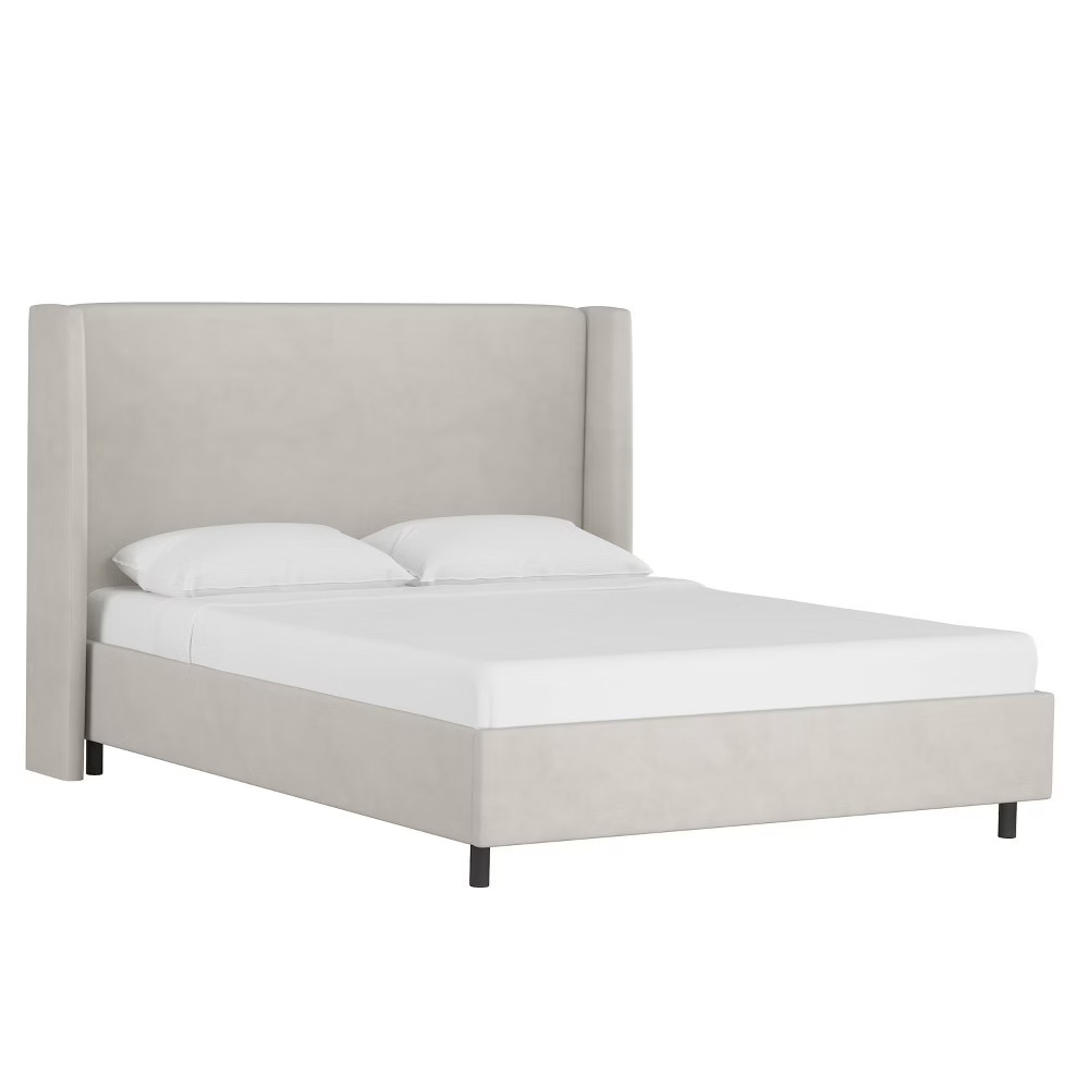 Queen Wingback Platform Bed Velvet Light Gray - Project 62 | Target