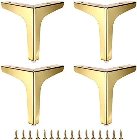 OwnMy 4PCS Gold Metal Furniture Legs Feets - 6" Modern Sofa Couch Chair Table Cabinet DIY Furnitu... | Amazon (US)