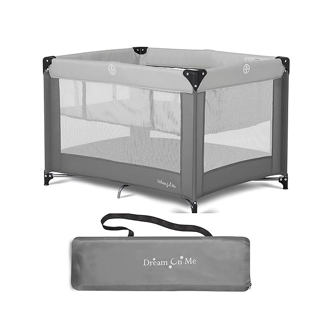 Zazzy Portable Playard with Bassinet in Grey, Packable and Easy Setup Baby Playard, Lightweight a... | Amazon (US)