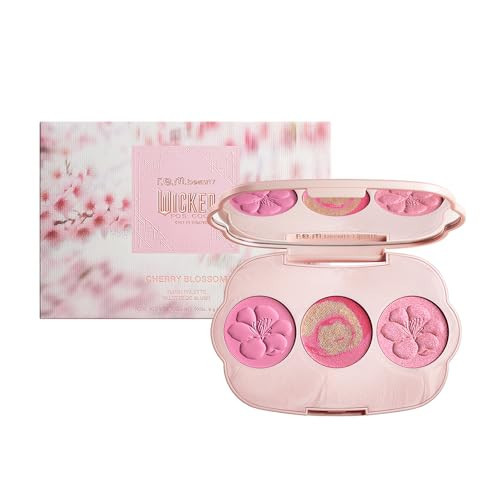 r.e.m. beauty by Ariana Grande Wicked: For Good | Cherry Blossom Blush Palette | Pink | Blendable, Creamy Formula Blurs and Perfects Skin | Blendable, Creamy Formula | 3 Shades | Amazon (US)