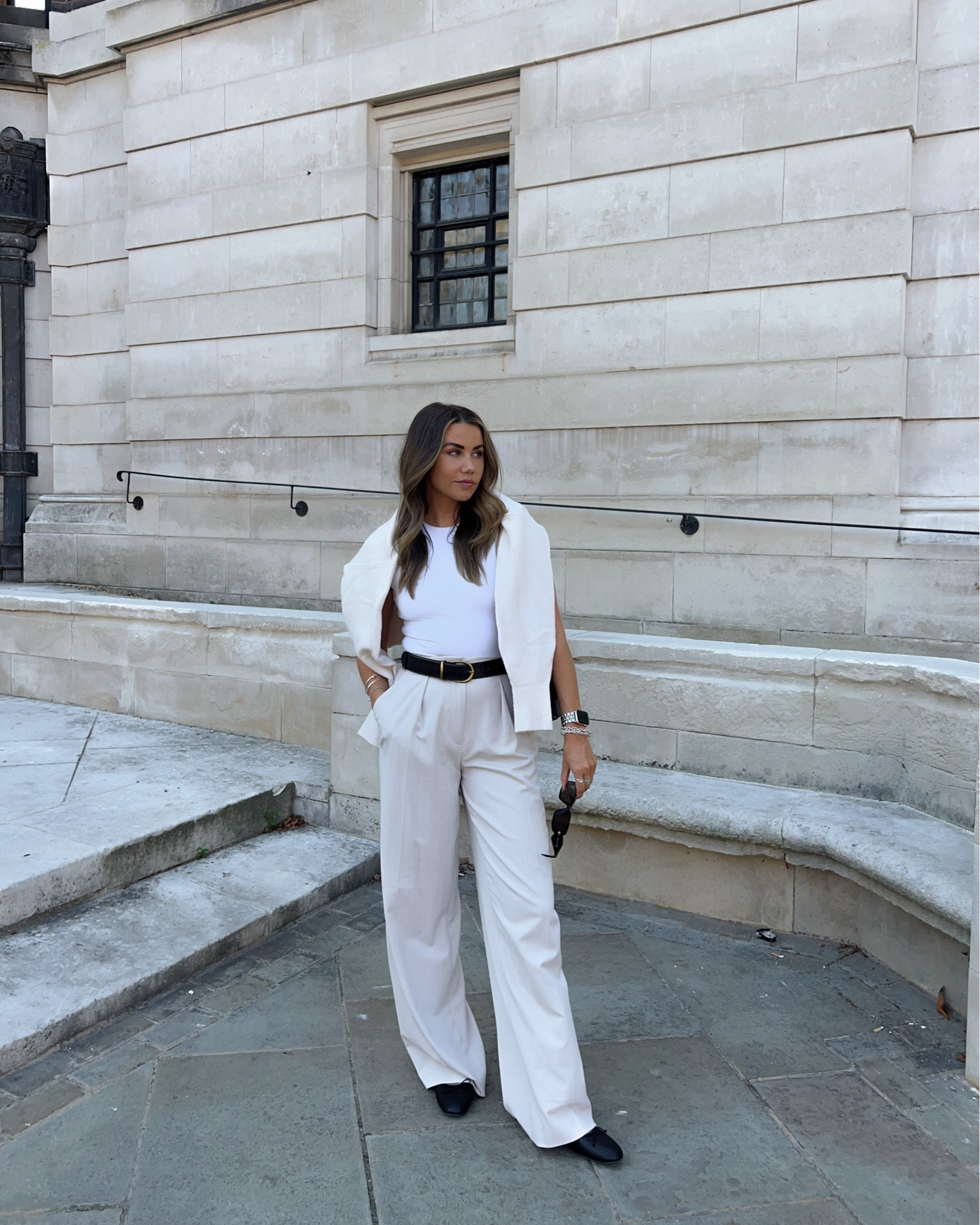 Creamy neutral outfit styling my favourite Abercrombie bodysuit with wide leg trousers and black ballet flats 🖤 

Autumn outfit - autumn outfit ideas - neutral style - Matilda djerf vibes 

#LTKSeasonal #LTKfindsunder50 #LTKeurope