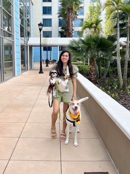 REPOST: Hands down my favorite outfit during my last trip to Universal Studios! I love this romper 💕 

My little Resort Dogs 💕 
Did you know Lowes Sapphire Falls will allow you to bring your dogs to the resort? They are allowed anywhere except the pool and the gym. Bug and Bones enjoyed their stay at Lowes Sapphire Falls at Universal Studios! We got to go on scenic walks, they got treats everyday from the employees, they got so much attention. They do love the attention 🤣 They were so chill all day while we enjoyed the parks. We made sure they got their walks ever time we got back… they even got midday walks. Our dogs had so much fun. 

P.S. Bug is an absolute Slytherin and Bones- a true Hufflepuff
 BrandiKimberlyStyle 

#LTKover40 #LTKstyletip