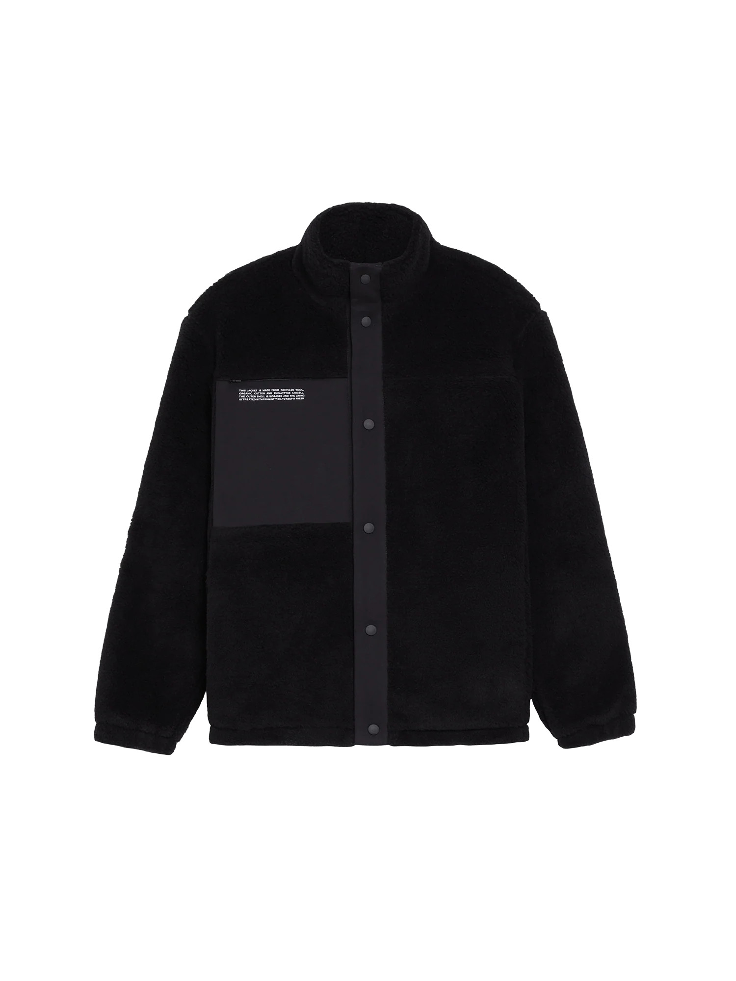 Recycled Wool Fleece Jacket - Black - Pangaia | The Pangaia US
