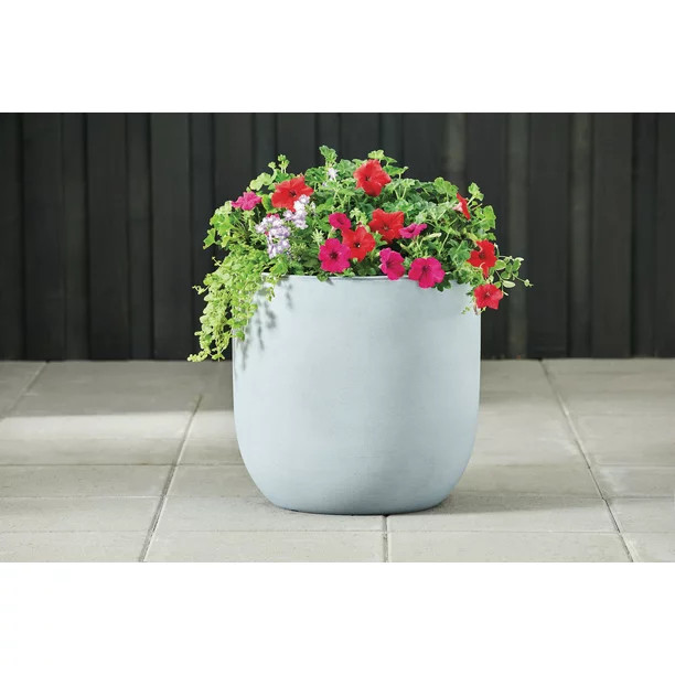 Better Homes & Gardens 14in Mosswood Resin Planter, Gray | Walmart (US)