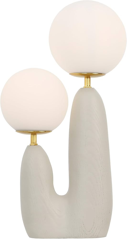 JONATHAN Y 17.75" Almond/Brass Gold Modern Bohemian Danish Cactus LED Table Lamp, 2-Light Mid-Cen... | Amazon (US)