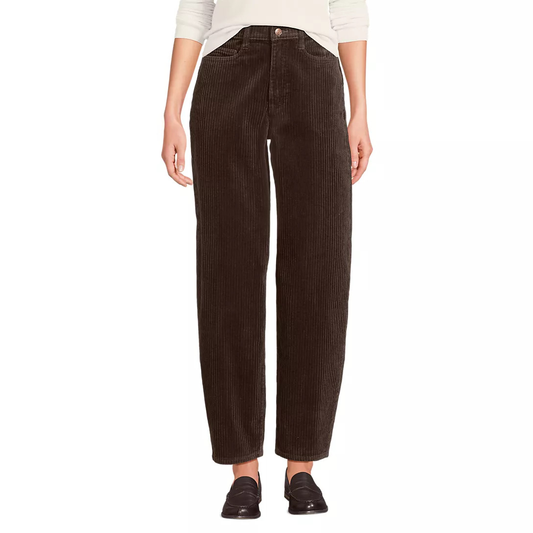 Women's Corduroy High Rise Barrel Leg Ankle Pants | Lands' End (US)