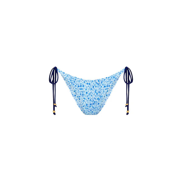 Shirred Dipped Cheeky Tie Bikini Bottom - Dream Flower | Kulani Kinis US