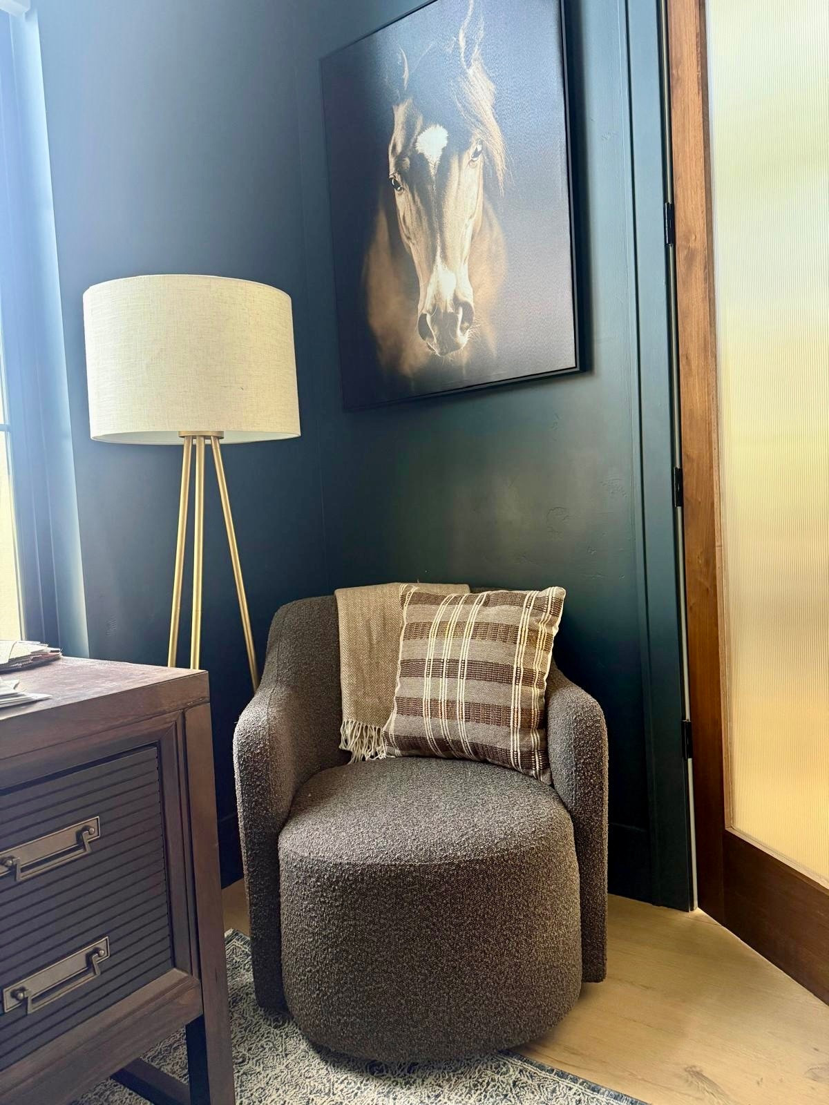 My best selling chair is back in stock . I moved it to my office and love the moodier vibe it created paired with the wall color . 
@Wayfair 
@Target


#LTKHome #LTKU #LTKSaleAlert