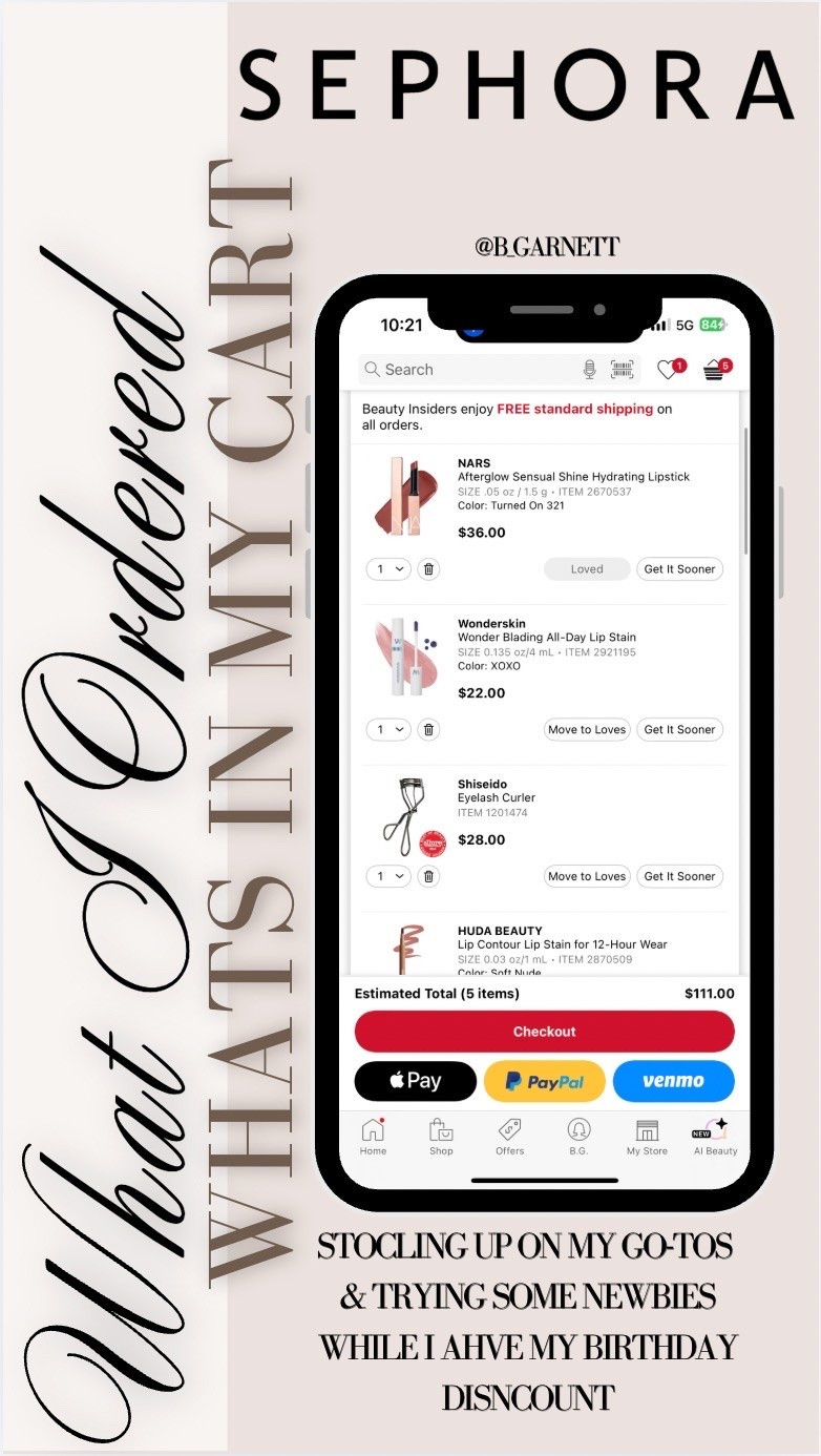 Recent Sephora orders (lip sale happening through the end of the week) 

NARS | buds lip liner | lip stains | eye lash curler

#LTKgrwm #LTKSaleAlert #LTKBeauty
