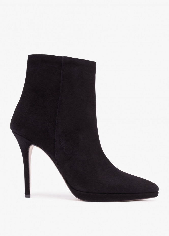 Abigail Black Suede Platform Ankle Boots | Daniel Footwear (UK)