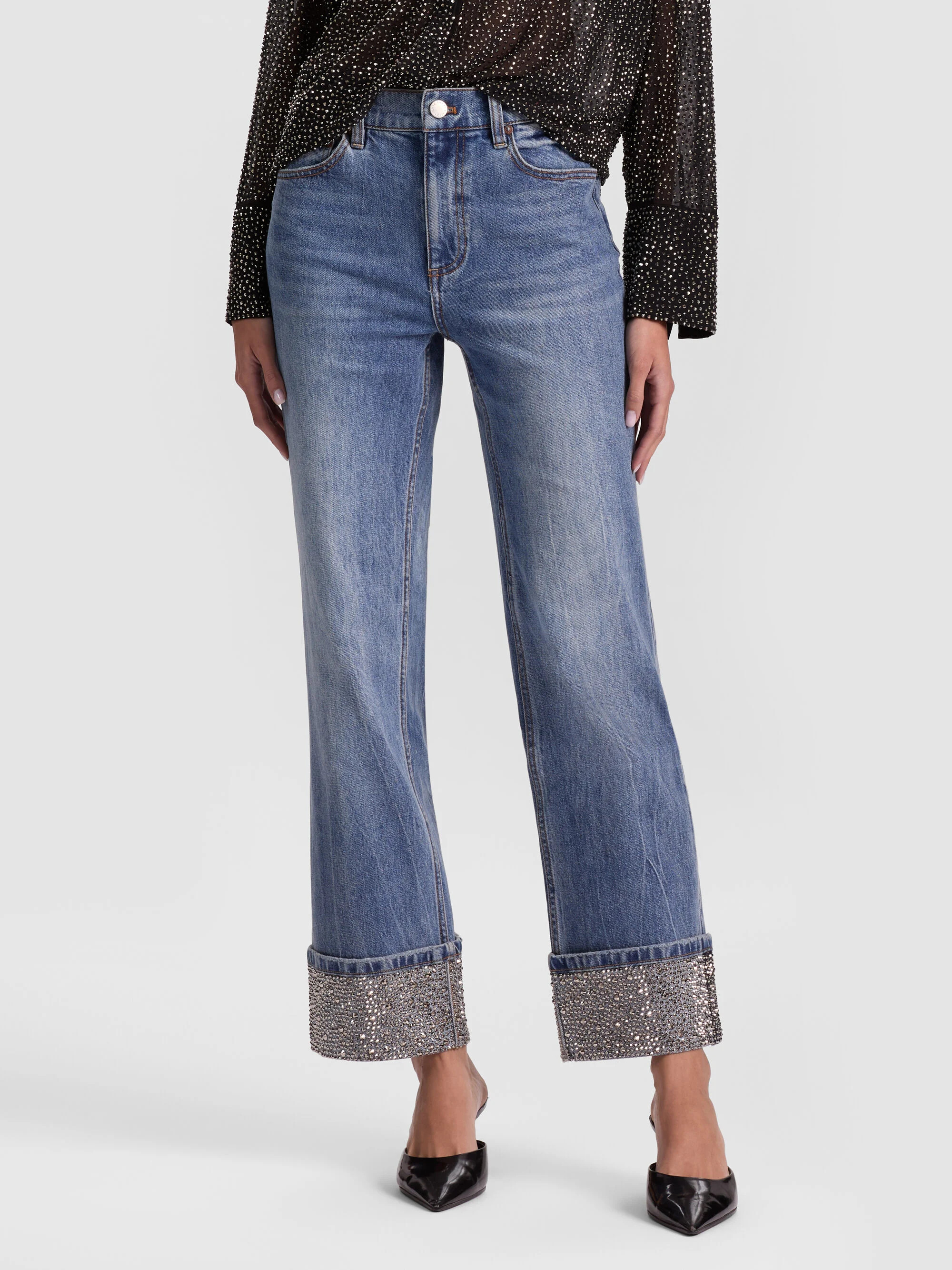 CHIC EMBELLISHED ANKLE JEAN | Alice + Olivia