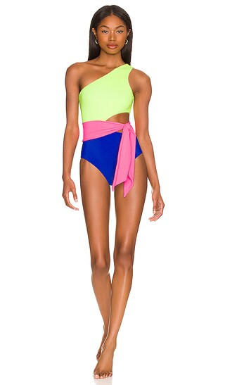 Carlie One Piece in Electric Beach Colorblock | Revolve Clothing (Global)