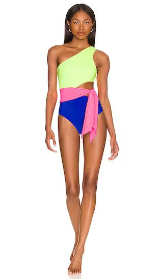 Carlie One Piece in Electric Beach Colorblock | Revolve Clothing (Global)