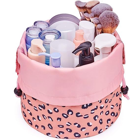 Barrel Makeup Bag Travel Drawstring Cosmetic Bag Large Toiletry Organizer Waterproof for Women an... | Amazon (US)