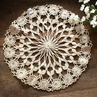 Vintage Round Beige Crochet Doily Colorful Trim Lace Doilies Table Decoration Crocheted Doilies Centerpiece | Etsy (US)