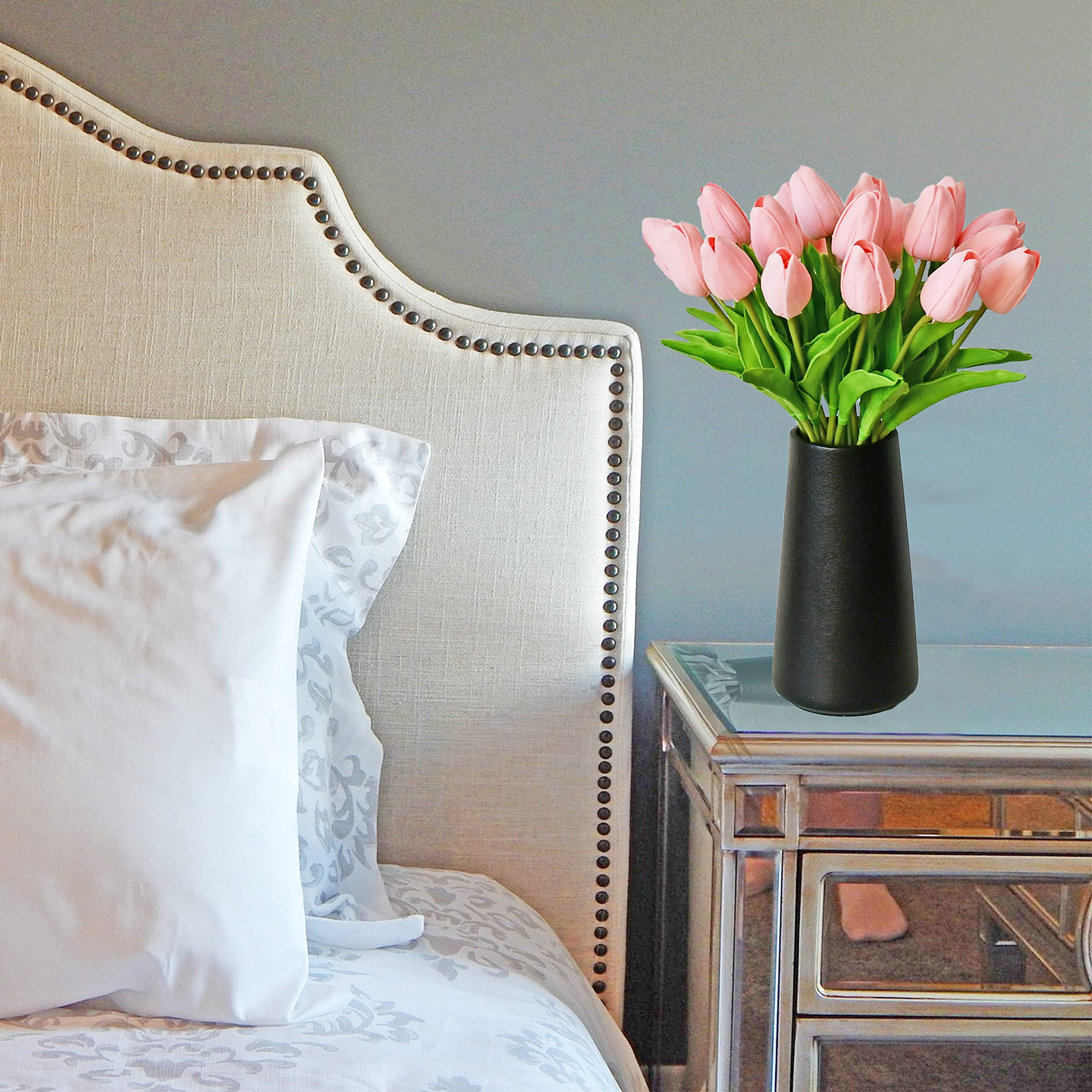 Mandy's 20pcs Light Pink Artificial Tulip Silk Fake Flowers 13.5" for New Year Spring Mother's Da... | Amazon (US)