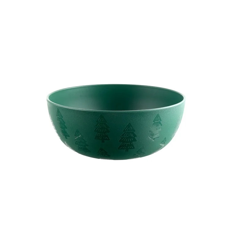 Mainstays 38 Ounce Round Plastic Etched Tree Bowl, Green - Walmart.com | Walmart (US)