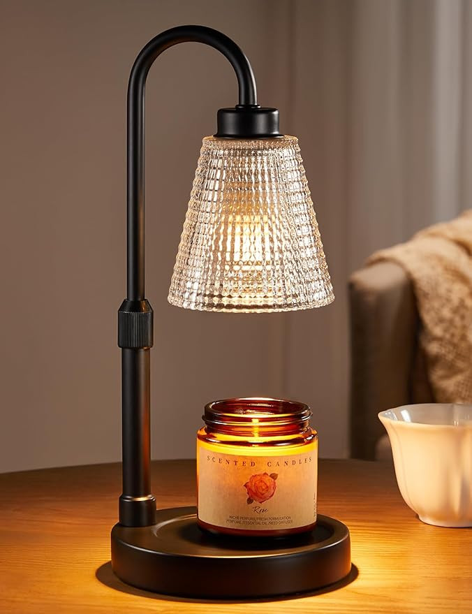 Candle Warmer Lamp with Timer, Dimmable Candle Warmer for Jar Candles, Height Adjustable Wax Melt... | Amazon (US)