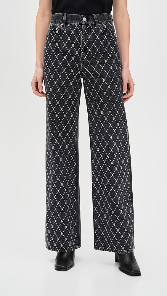 Column High Rise Jeans with Diamond Stitch | Shopbop