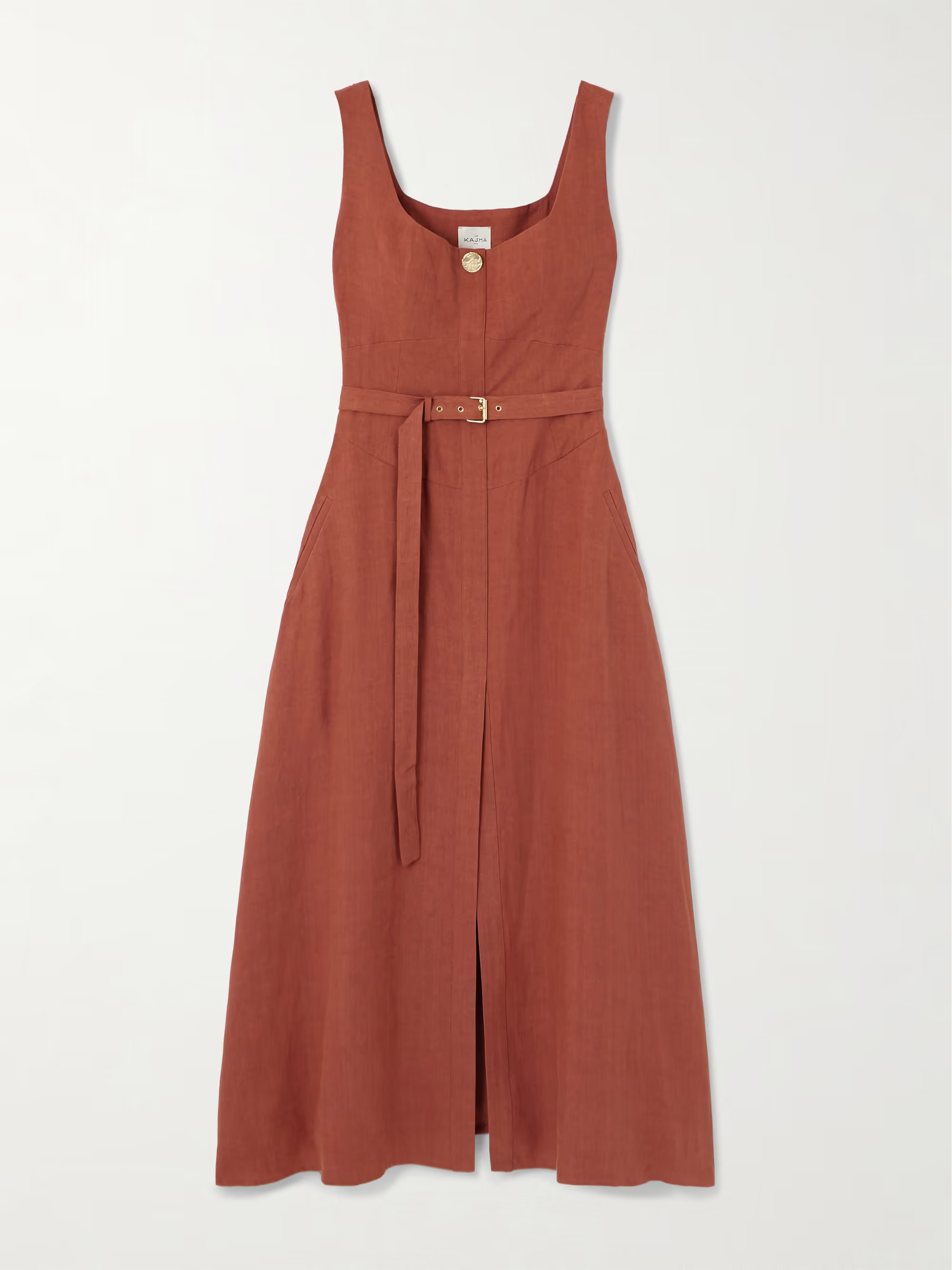 Subu belted linen midi dress | NET-A-PORTER (US)