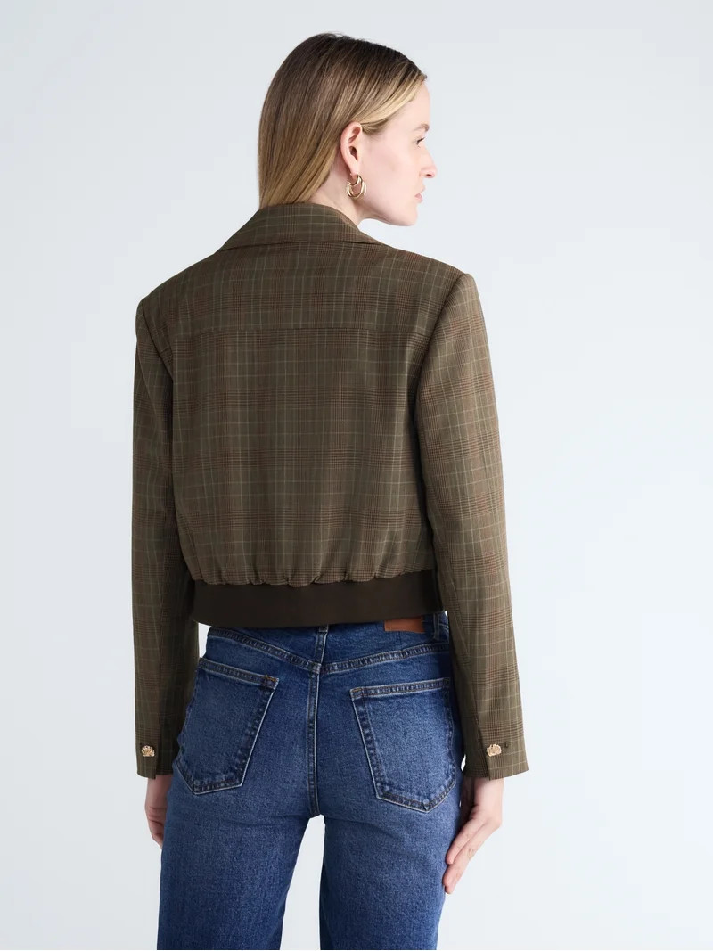 Scoop Women's and Women's Plus Ribbed Back Blazer, Sizes XS-4X | Walmart (US)