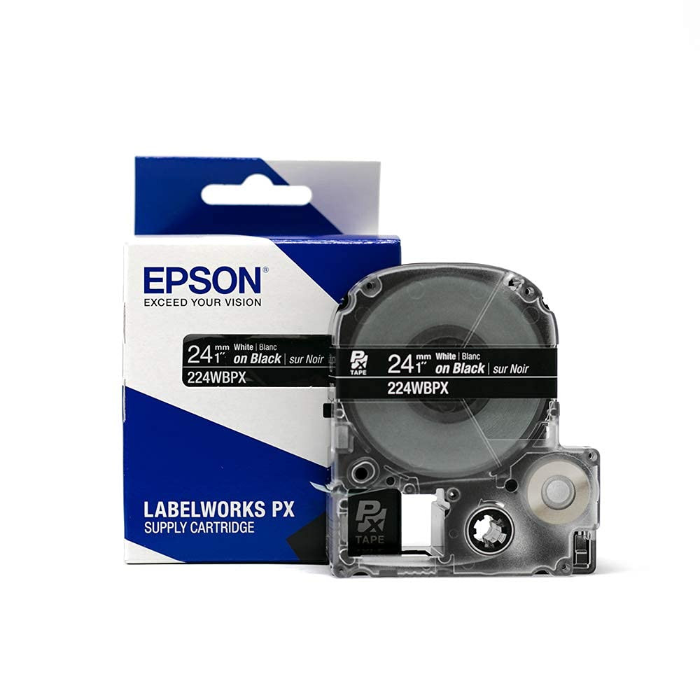 Epson Genuine LABELWORKS 224WBPX PET (Polyester) Tape Cartridge - White on Black Industrial Label... | Amazon (US)
