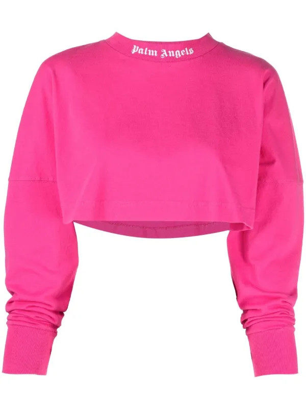 Palm Angels logo-print Cropped T-shirt - Farfetch | Farfetch Global