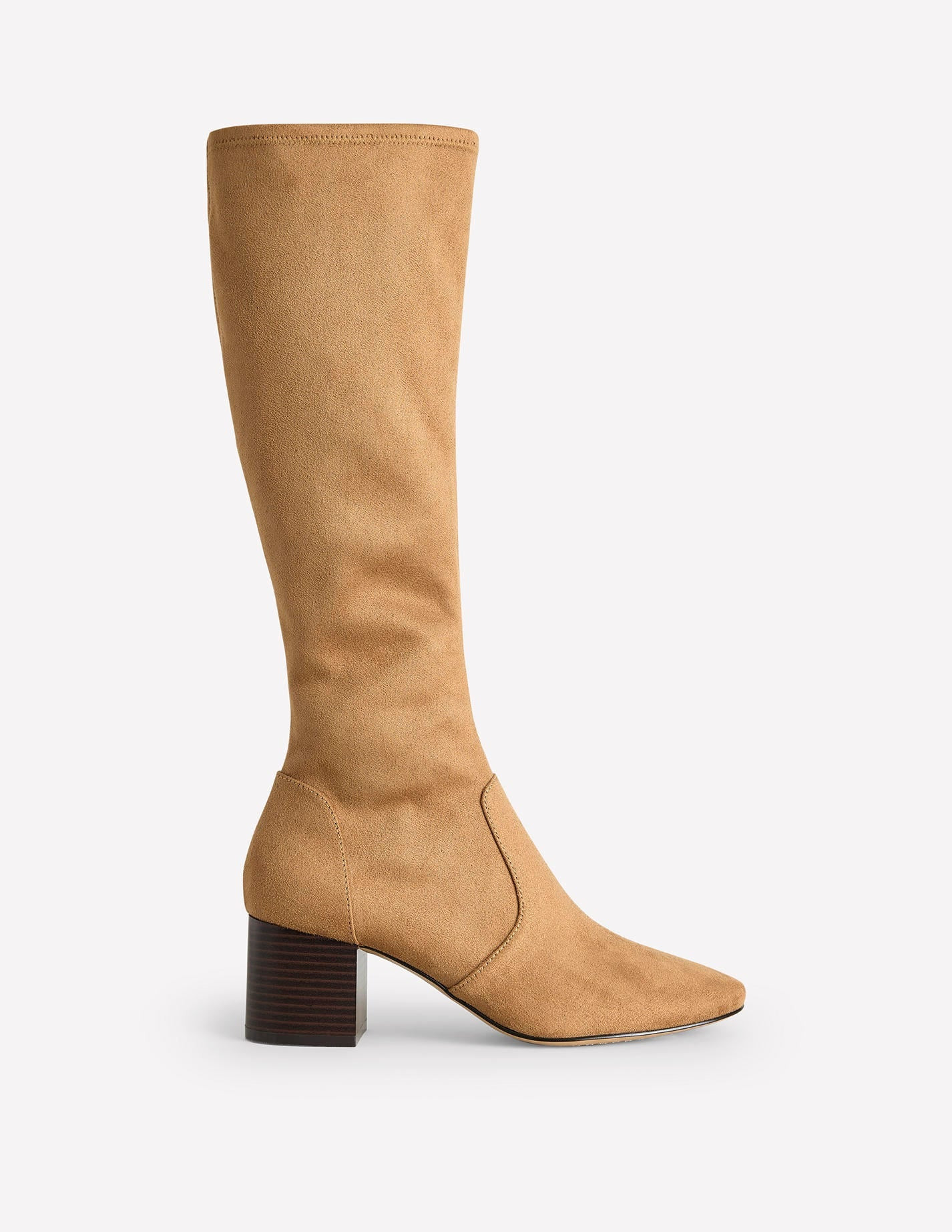 Stretch Knee Heel Boots-Acorn | Boden UK
