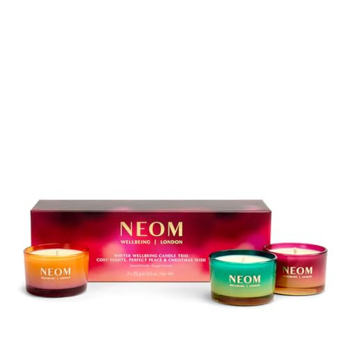 NEOM- Winter Wellbeing Candle Trio Gift Set I 3 x 75gram Candles I 100% Natural Fragrance I Cosy Nights, Christmas Wish & Perfect Peace Candles | Amazon (US)