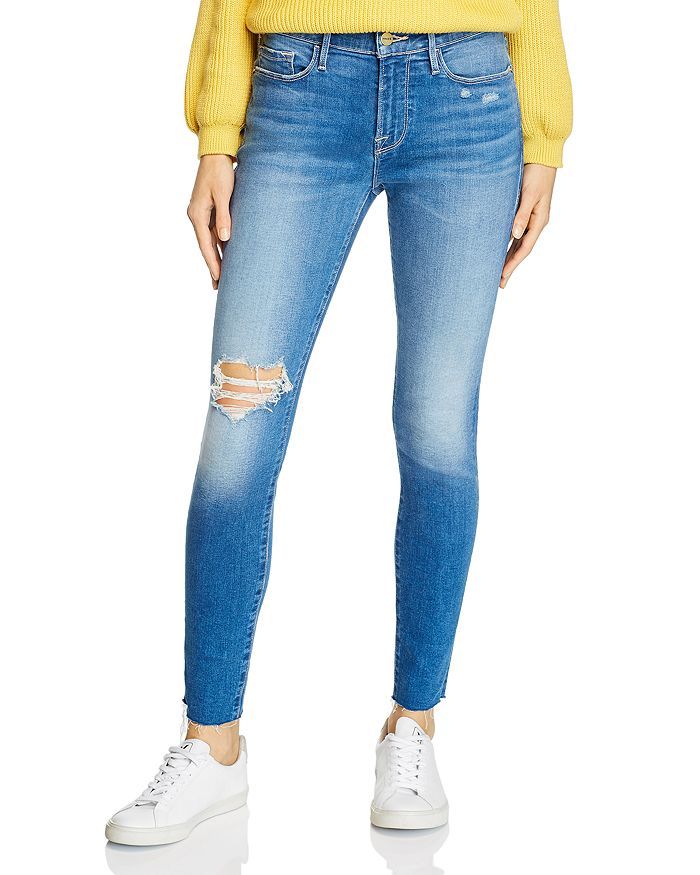 Le Skinny De Jeanne Distressed Jeans in Madera Sax - 100% Exclusive | Bloomingdale's (US)