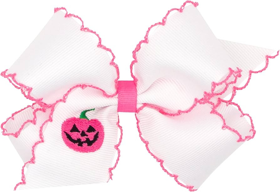 Wee Ones Girls Grosgrain Hair Bow with Moonstitch Edge and Jack-O-Lantern Embroidery, Jack O Lant... | Amazon (US)