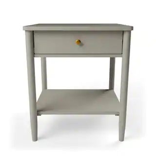 Eden 1-Drawer Gray Classic Wood Nightstand 23 in. H x 20 in. W x 18.5 in. D | The Home Depot