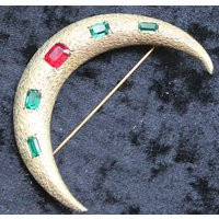 Magnificent Vintage Gold Crescent Moon Brooch/Pin | Etsy (US)