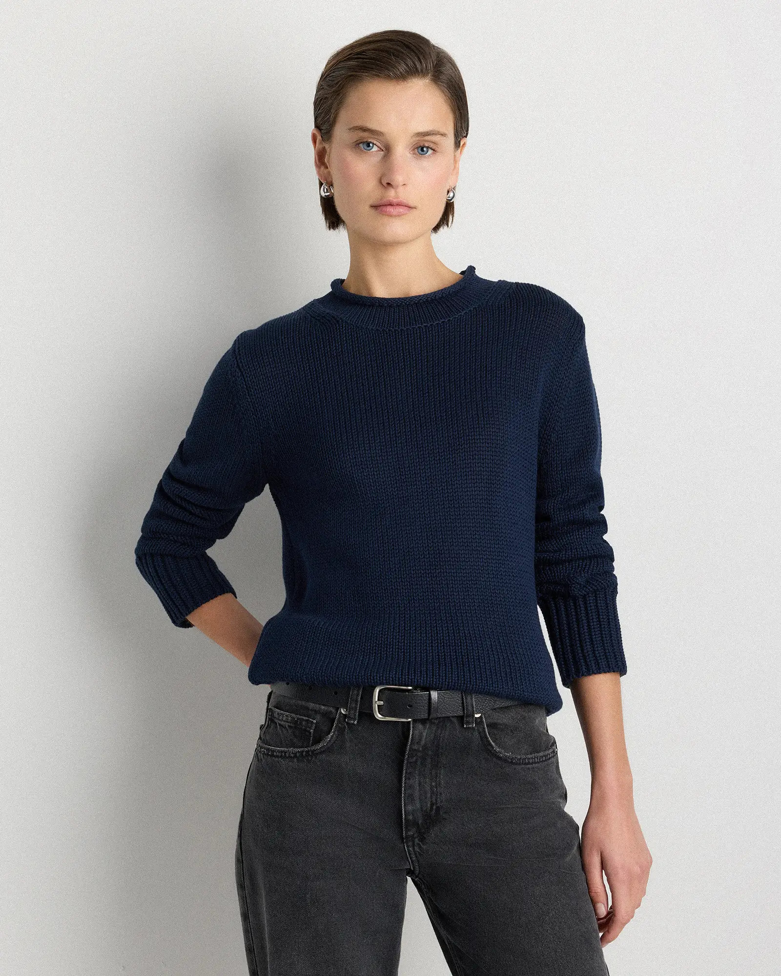100% Organic Cotton Roll Neck Sweater | Quince