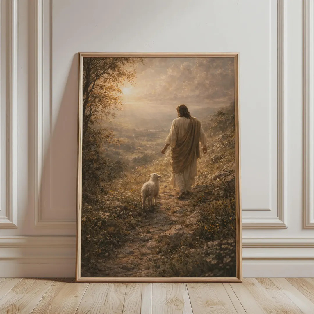 Jesus Leaves the 99 Wall Art - Biblical Print, Religious Art, Christian Poster for Catholic Home ... | Etsy (US)