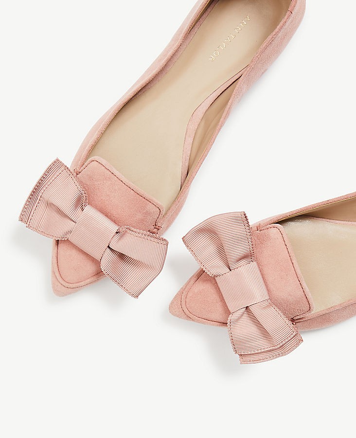 Dana Suede Bow Flats | Ann Taylor (US)