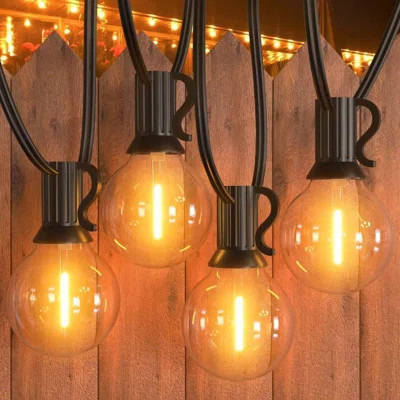 Outdoor String Lights, 60FT Waterproof Patio Lights With 32 Hanging Lights Globe G40 Bulbs, 2700K Shatterproof For Backyard Gazebo Porch Garden Commer | Wayfair North America