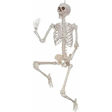 Way to Celebrate Halloween White Hanging Posable Skeleton Decoration (5 ft) | Walmart (US)